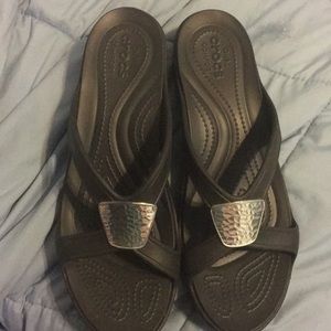 Crocs sandal wedge size 11